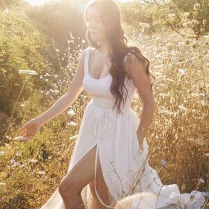 Luxe Provence Marianne Dress in White in Collaboration with Jamie Beck